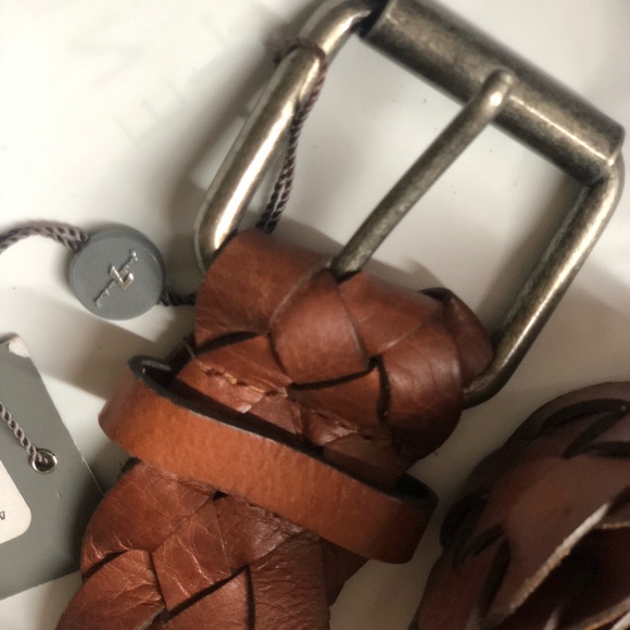 7 for all Mankind braided brown real leather belt size 36 mens - Picture 4 of 5